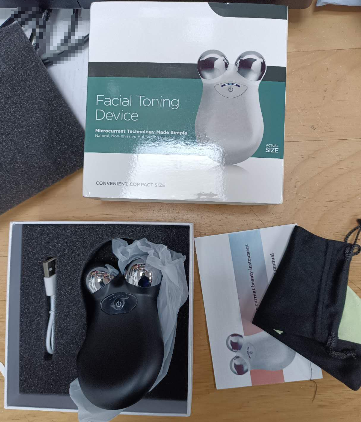 Belen Facial Toning Device - Chrome-Plated Spheres, USB Cable - Facial Massager