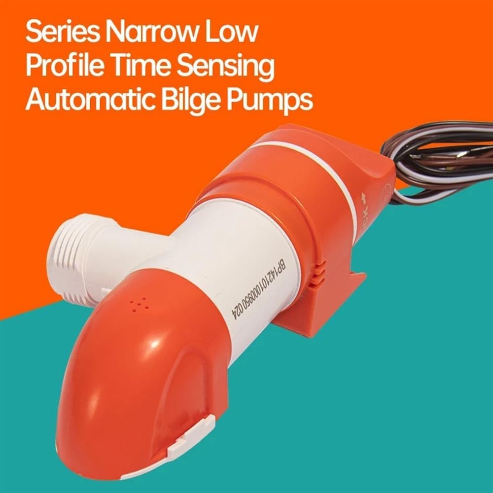 TYZK Boat Pump Narrow Horizontal Automatic Bilge Pump Induction Drainage 12V24V (Color : 12V)