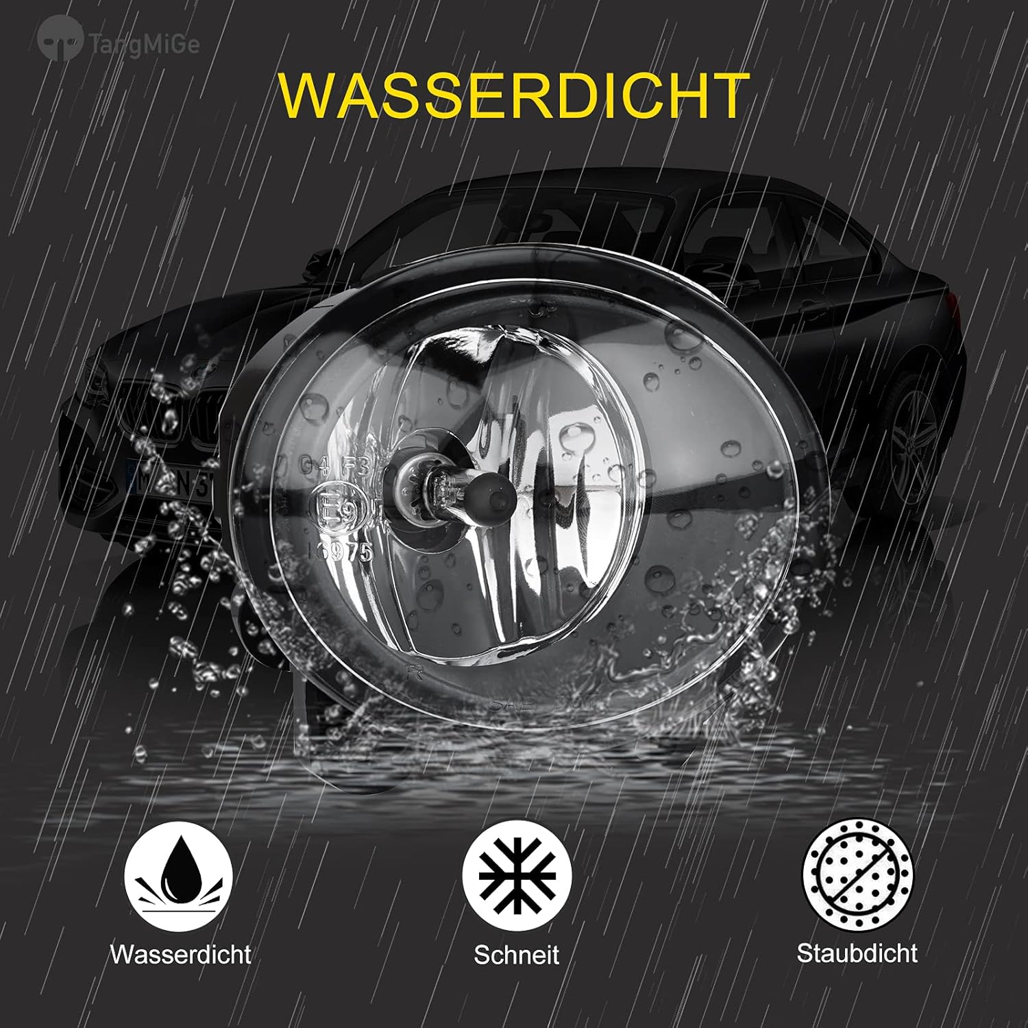TangMiGe Fog Lights Compatible with BMW E92 E93 F07 F10 F11 F22 F23, 2 3 5 Series Gran Turismo, Alle for M Tech Bumper Sport Package, 06/2006-10/2013, 1 Pair (Clear)