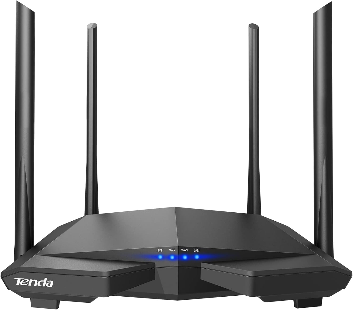 Tenda AC6 AC1200 Dual Band Wireless Cable Router,867Mbps/5GHz+ 300Mbps/2.4GHz, IPV6, Parental Control, Guest Network, 4 * 5dBi externe Antennen, WPS, Black