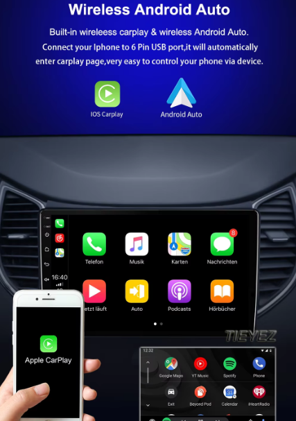 For VW Skoda Rapid 2013-2018 Android 14 Radio GPS Multimedia For seat Toledo 2015-2018 carplay RDS WIFI