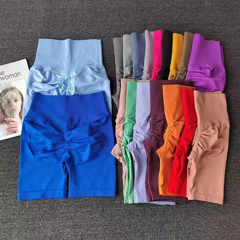 Seamless Cycling Shorts Women Running Sport Push up Stretch Workout Yoga Shorts High Waist Fitness Biker GYM Short