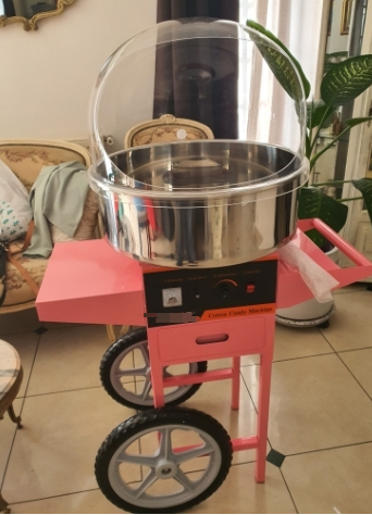 Electric Cotton Candy Machine with Cart 1000W Commercial Floss Maker with Stainless Steel Bowl Sugar Scoop and Drawer