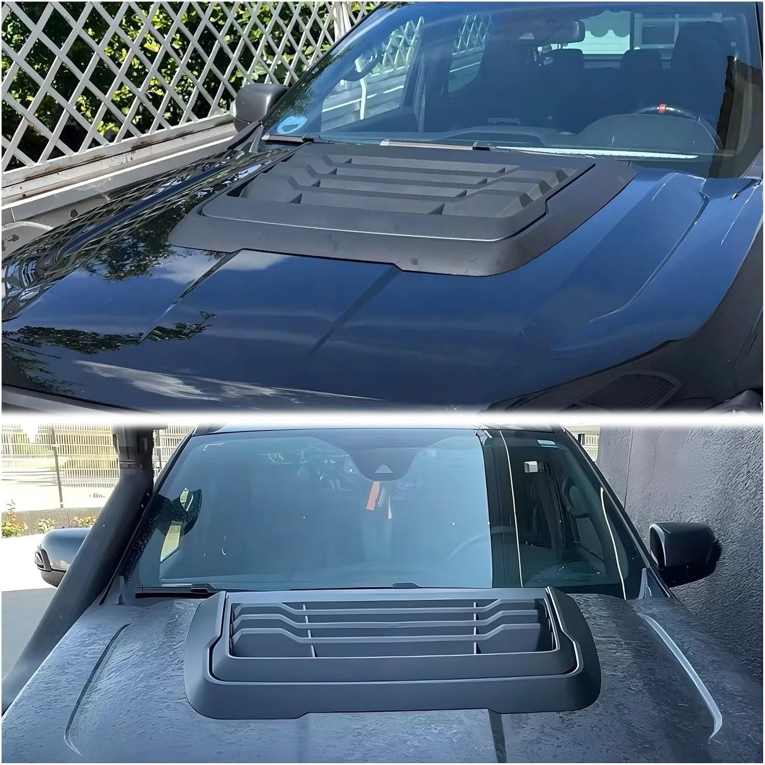 Car Air Intakes For Ranger For Raptor XLT XLS XL 2015-2019 2020 2021 2022 Car Bonnet Scoop Hood Vent Cover Deflector Wildtrak Auto Hood Vent Modified Parts Air Intake Pipe(Matt Bright)
