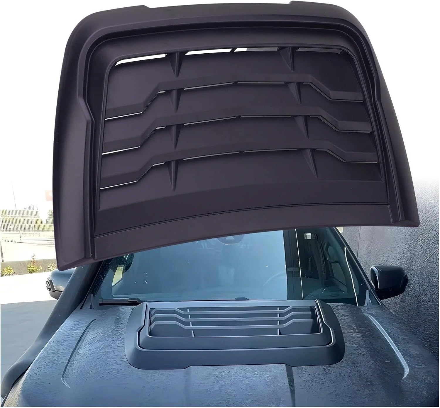 Car Air Intakes For Ranger For Raptor XLT XLS XL 2015-2019 2020 2021 2022 Car Bonnet Scoop Hood Vent Cover Deflector Wildtrak Auto Hood Vent Modified Parts Air Intake Pipe(Matt Bright)
