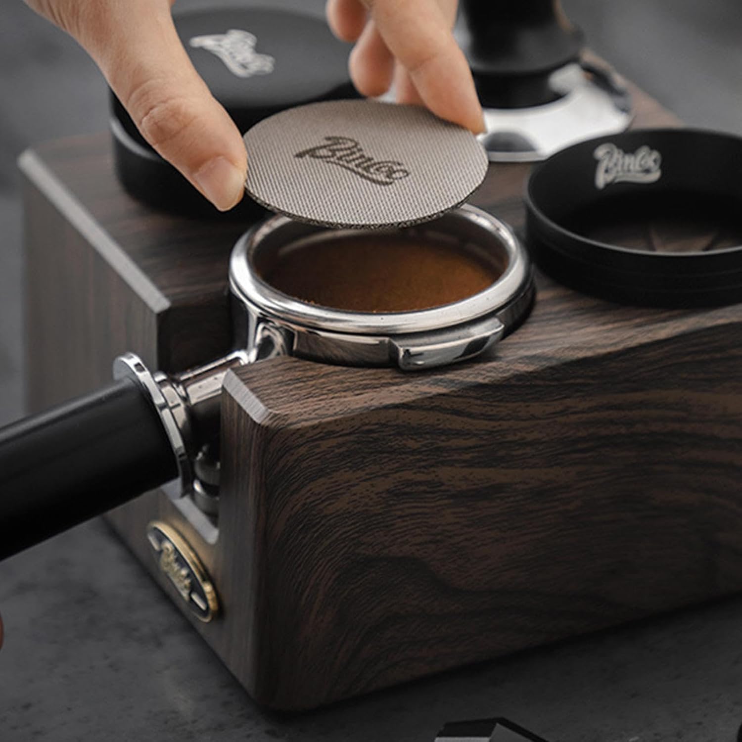 Tamper Mat Stand Stable Coffee Tamper Holder for Commercial Use Cafe Baristas Balck, 159x159x78mm