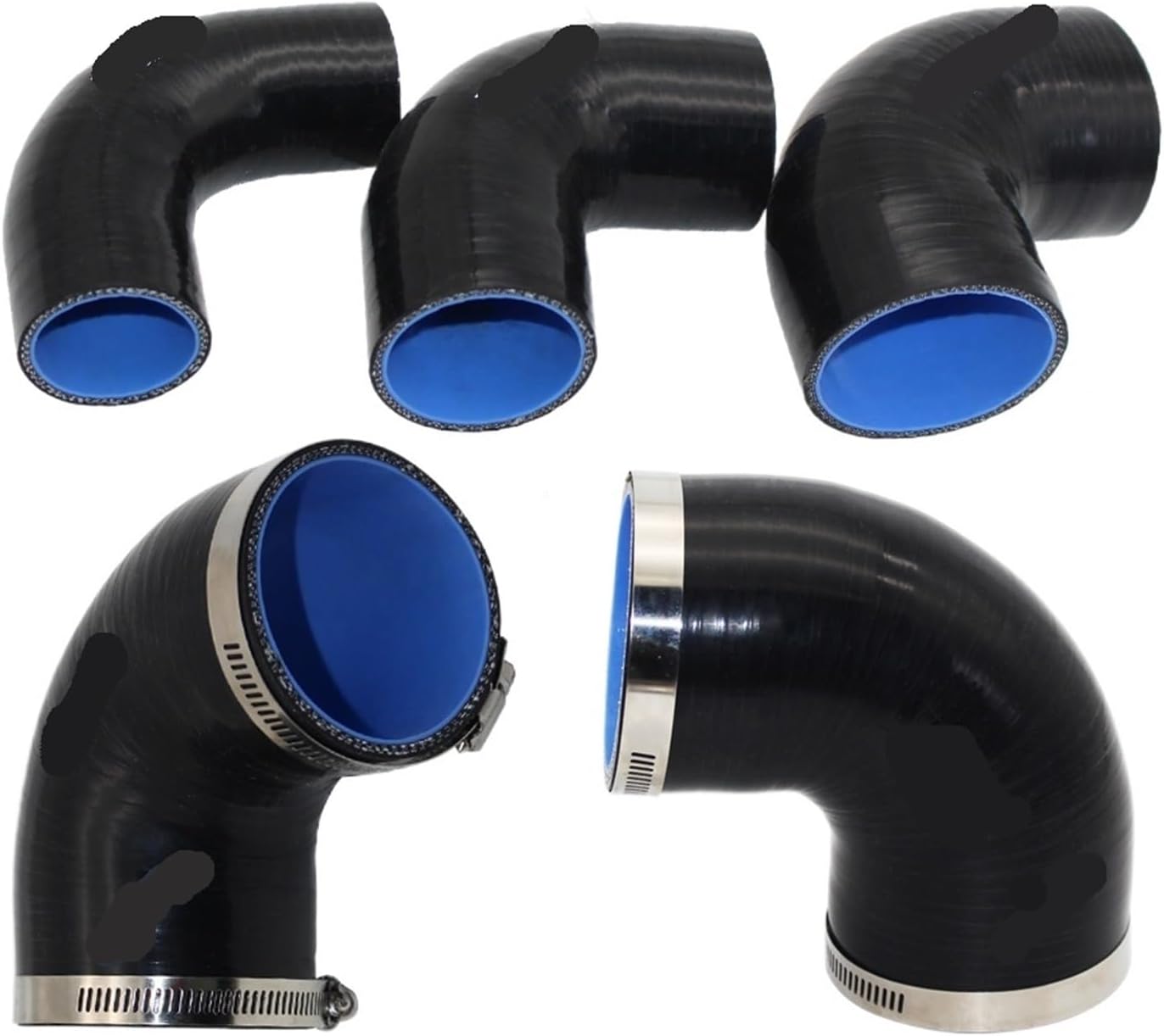 1 Pcs Hose 90 Degree Connector Car Intercooler Turbo Intake Pipe Coupler Black Multi Size (Color : 89MM)