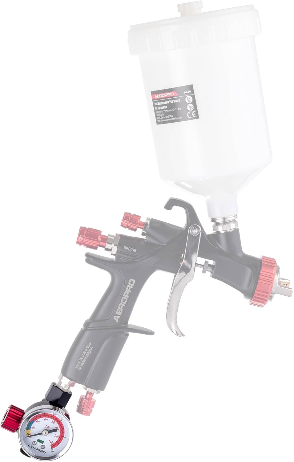 Pressure Regulator for Paint Spray Gun Pressure Regulator Professional AEROPRO 1/4 Inch 0-10 Bar