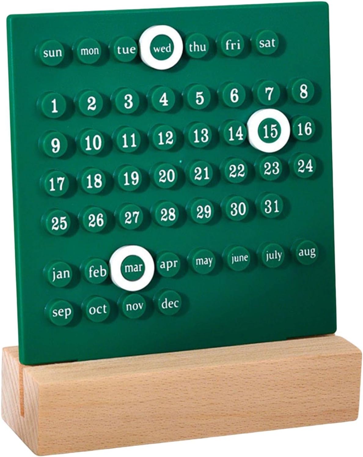 Perpetual Calendar Date Record Handmade DIY Ring Ornaments Desk Calendar for Office Supplies Home Kitchen Decor (Green)