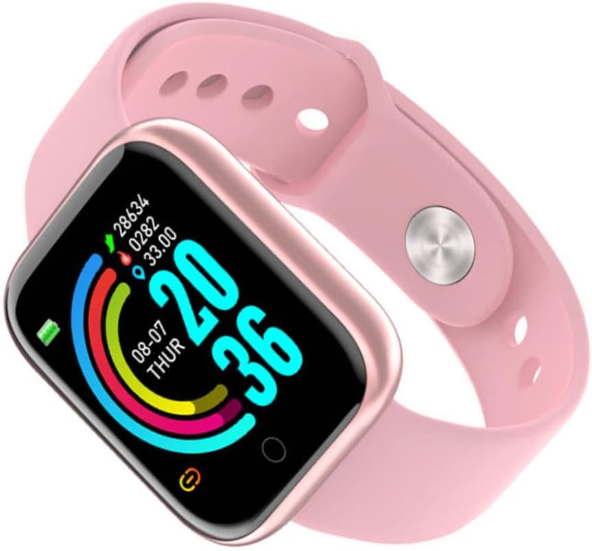 Yoyakie Smart Bracelet Sports Watch Heart Rate Camera Bracelet Y68 Bluetooth Blood Pressure Fitness Tracker for Women Men Pink,Smart Watch for Kids