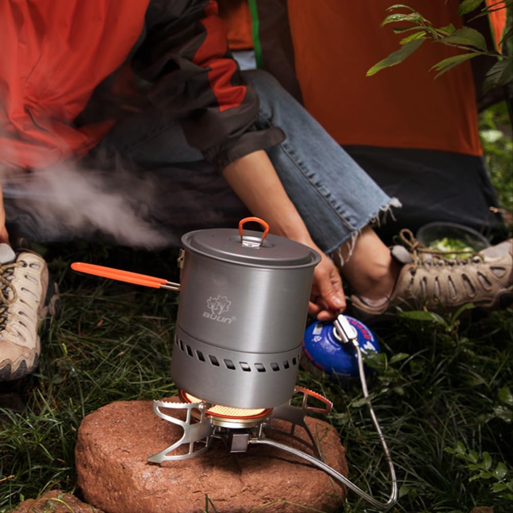 kosingna 1.5/2.1L Outdoor Camping Traveling Hiking Heat Collection Pot Cooking Tableware