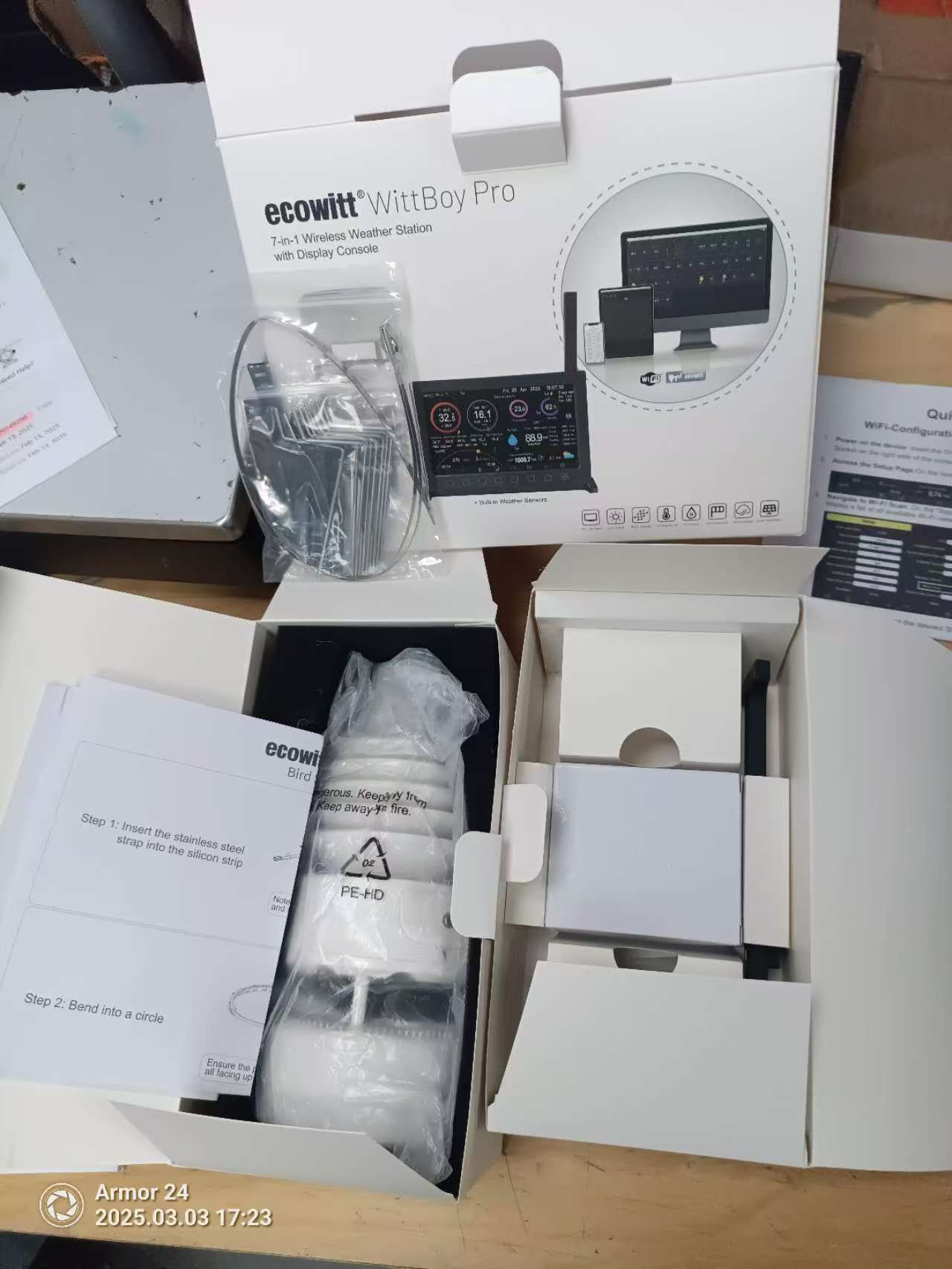 HP2564 Wittboy Pro Weather Station, includes HP2560_CTFT Display Console and WS90 Outdoor Solar Powered Weather Sensor