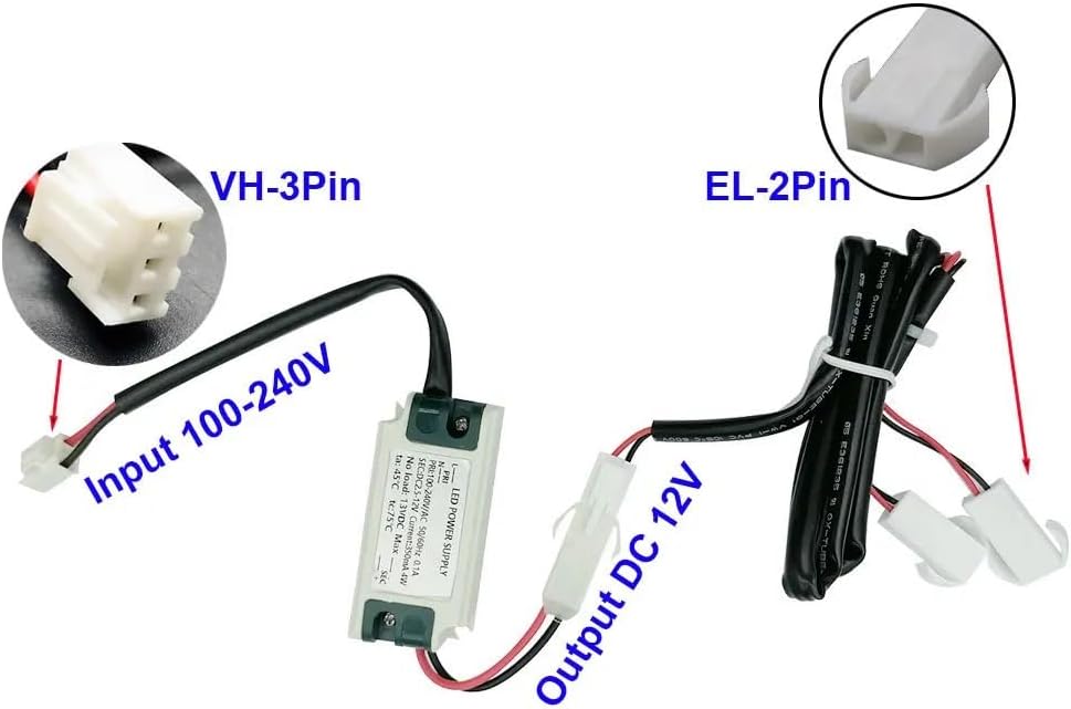 RUEHALF 1-Set 2x 68mm Range Hood Light Bulb 1x 100-240V LED Driver 2x Cables Smoke Extractor Light for 2 1/2in Hole White 6000K