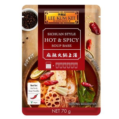【李锦记麻辣火锅上汤 】
LKK SOUP BASE HDL SPICY SICHUAN HOTPOT
70G/包【12包/盒】 HuoGL