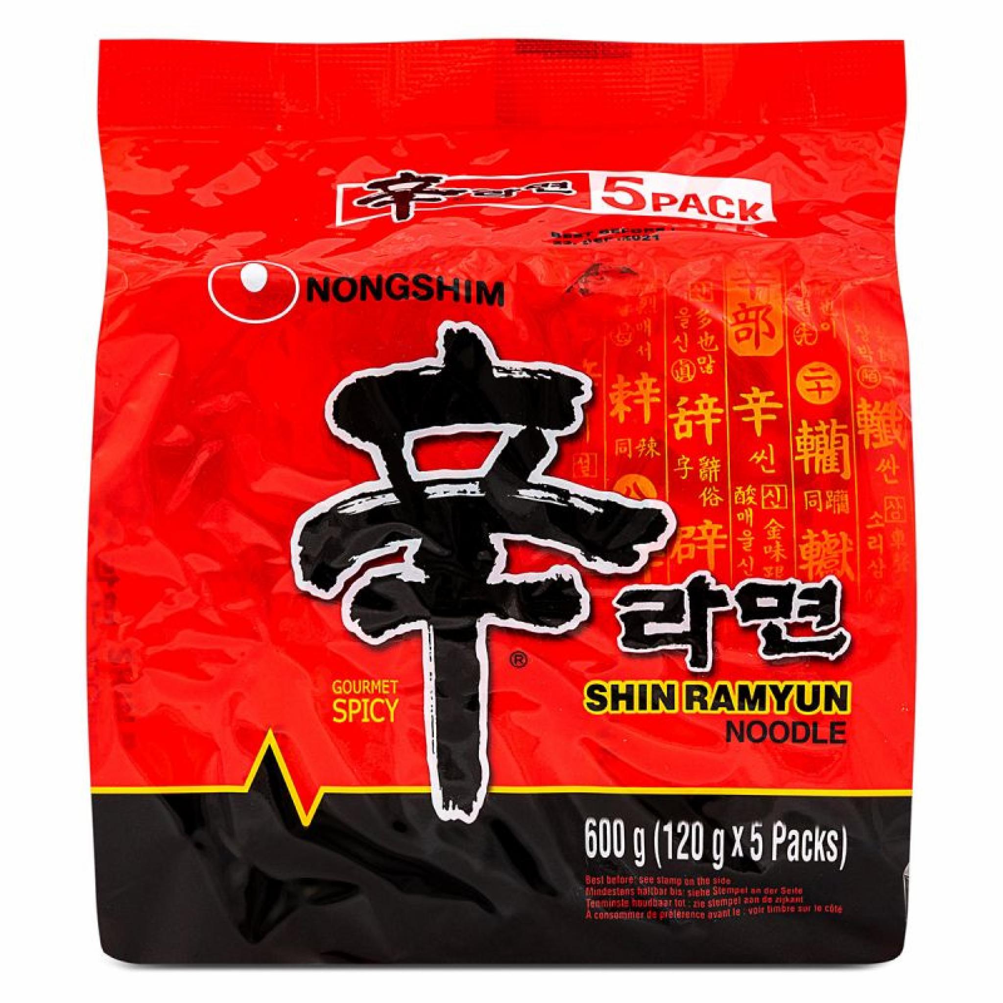 袋裝 - 農心辛拉面【5连包/PACK】
 NS NOODLES HOT&SPICY 120G/BAG
【5连包/PACK】【40包/箱】FANGBM