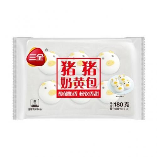 【三全猪猪造型奶黃包】 SQ Custard Bun-Piggy Shape 【24*180G】 BaoZ