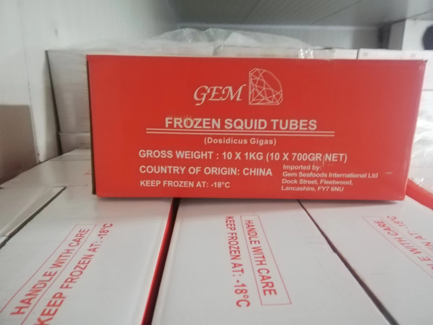 【红/啡箱中国鱿鱼】 ALL CHINESE U5 SQUID TUBE 10X1KGX70% GEM GEM  YouY